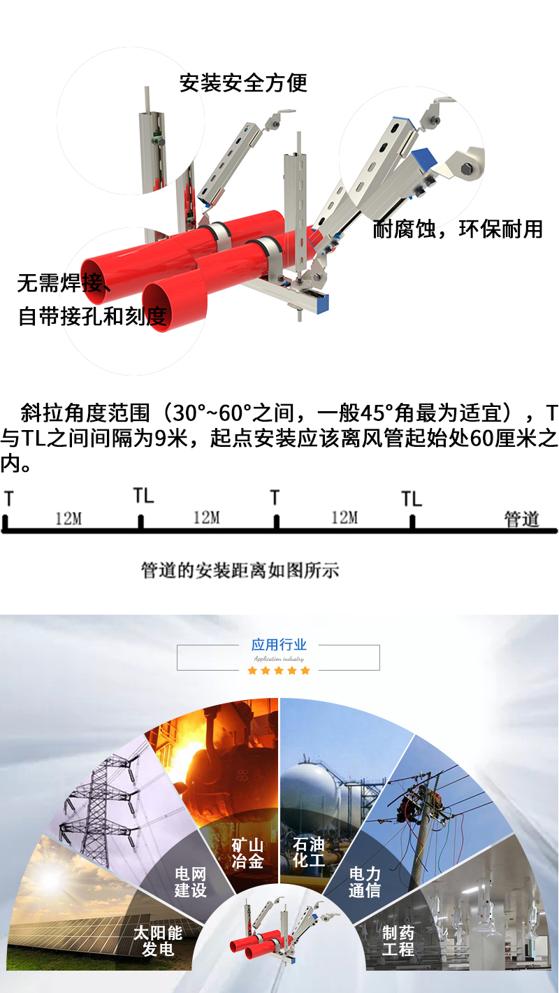 抗震支架—单管双向支撑 抗震支架—单管双向支撑